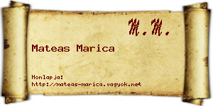 Mateas Marica névjegykártya